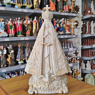 Imagem Religiosa de Resina Nossa Senhora Aparecida Padroeira Detalhes em relevo 33cm