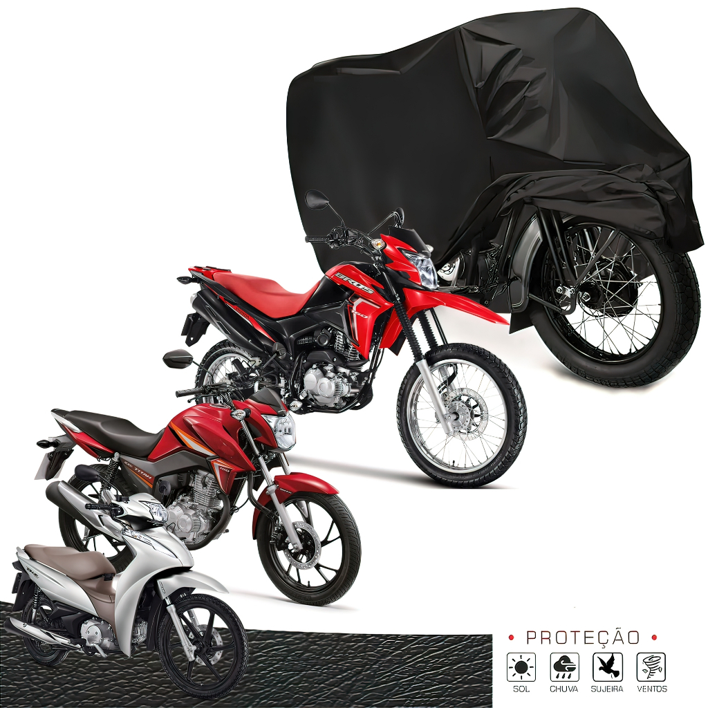 Capa Para Cobrir Moto em Couro Impermeável Forrada Proteção Contra ...