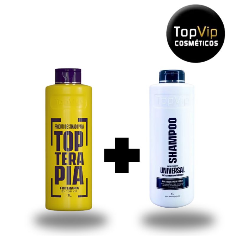 kit Escova Progressiva Topterapia TopVip Sem Formol 1L + Shampoo ...