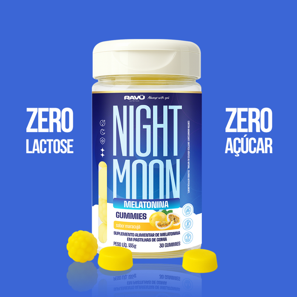 Melatonina em Gomas para Dormir Sem Açucar Ravu Night Moon | Shopee Brasil