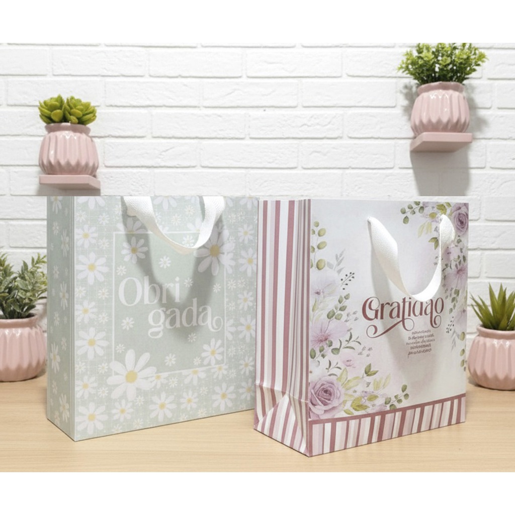 Kit 6 sacolas personalizadas com sua marca, formatura casamento ...