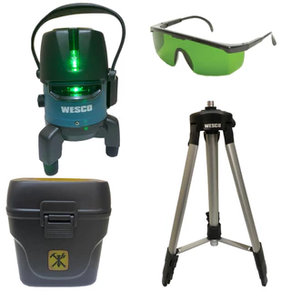 Nivel Laser 5 Linhas Verde 360 Ws8911k Wesco +maleta E Tripe em Oferta na Shopee