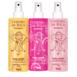 Kit 3 Body Splash Cheiro de Rica Kokeshi Floral 3x200ml