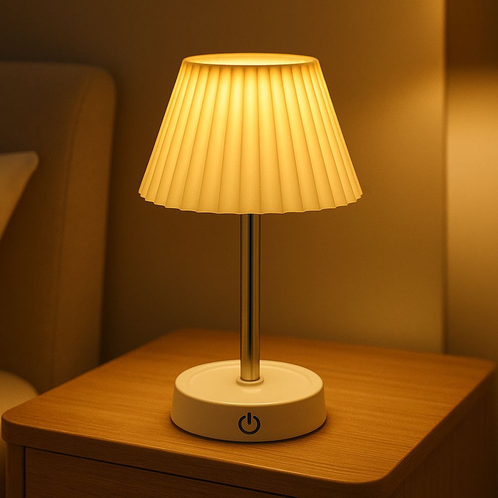Luminária Abajur de Mesa Retrátil Led Recarregável Luz Amarela Quarto ...