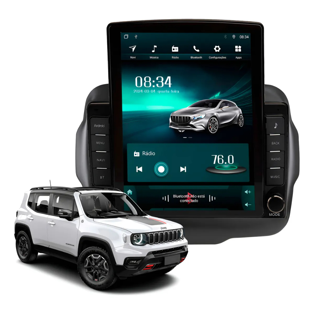Multimidia Tesla Renegade 9,7p Android Auto Carplay W-fi Chip 4G