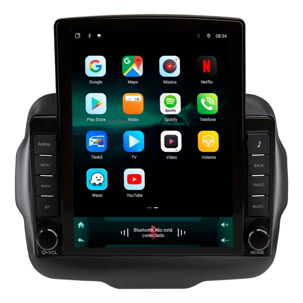 Multimidia Tesla Renegade 9,7p Android Auto Carplay W-fi Chip 4G