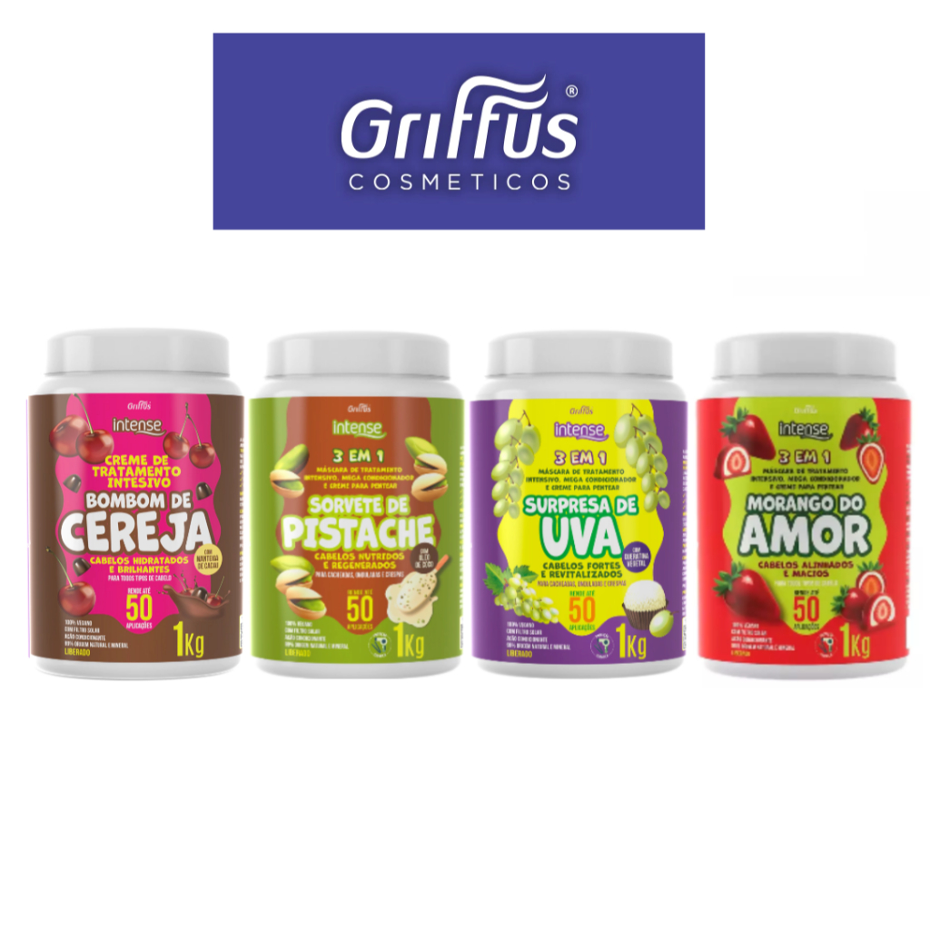 Tratamento Capilar 3 em 1 Griffus Intense – Máscara, Condicionador e ...