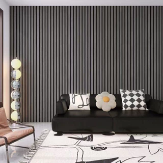 Papel de Parede Adesivo Autocolante Ripado Cinza 5m x 45cm Lavável