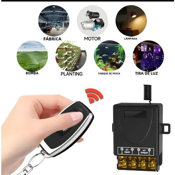 Modulo Rele RF 433 MHZ 127V/220VAC 15A Bivolt Bombas Motores Iluminação ...