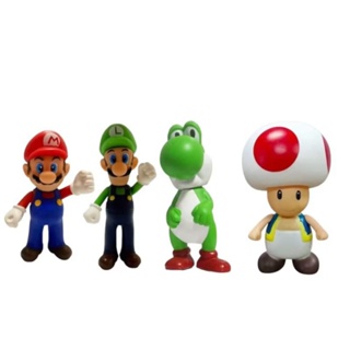 Super Mario Luigi E Yoshi e cogumelo -kit com 4 bonecos em Oferta na Shopee