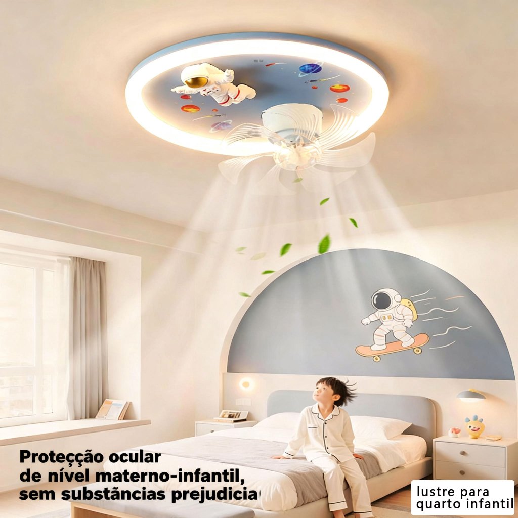 Abajur Quarto Criança Lustre De Leque Garoto Interessante Proteção ...