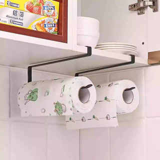 Suporte de Papel Toalha Armário de Cozinha Metálico Instalação Sem Furo Uso Horizontal ou Vertical Resistente e Versátil
