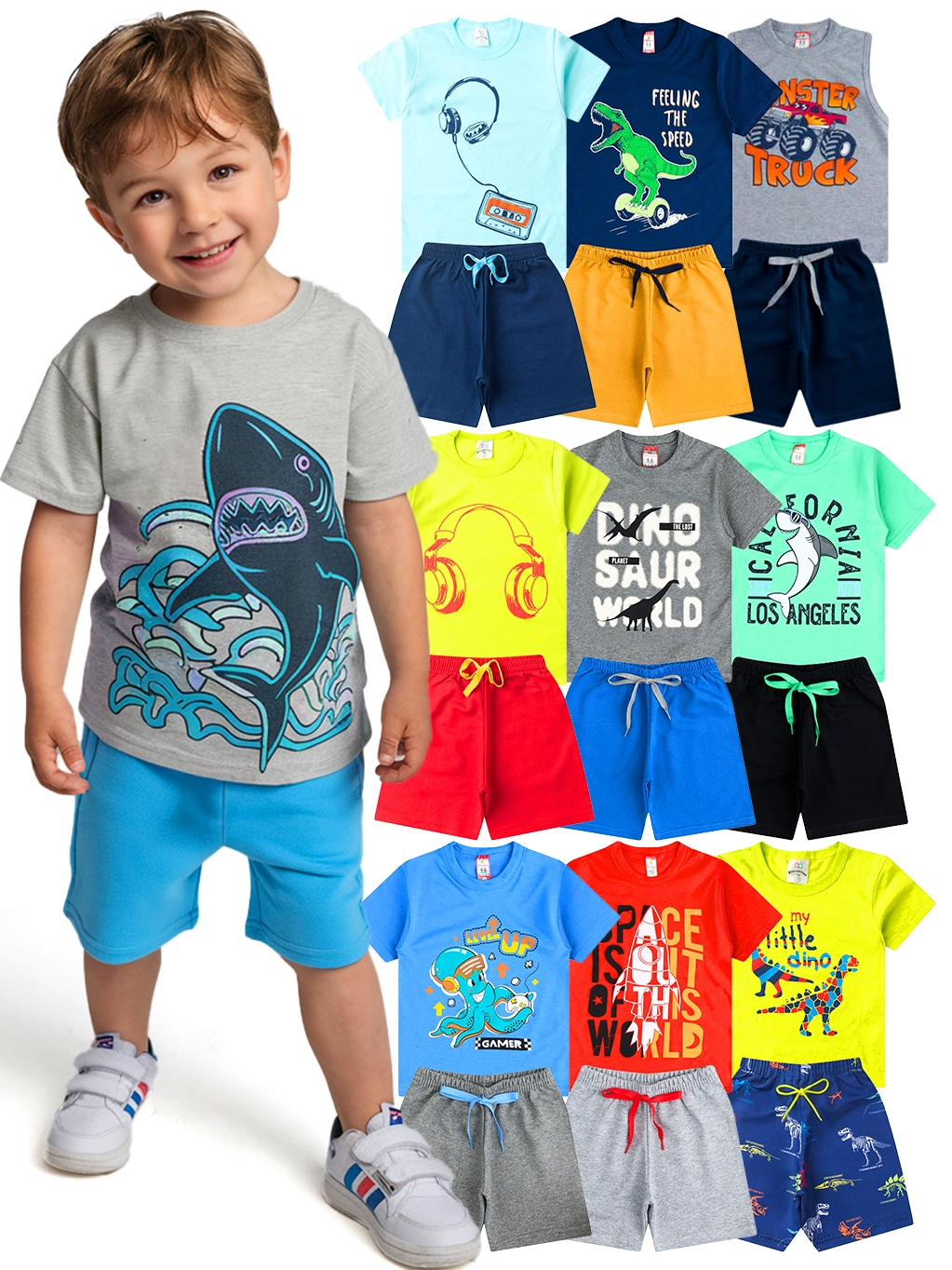 Kit 20 Peças Roupa Infantil Menino Verão Conjunto Criança Masculino ...