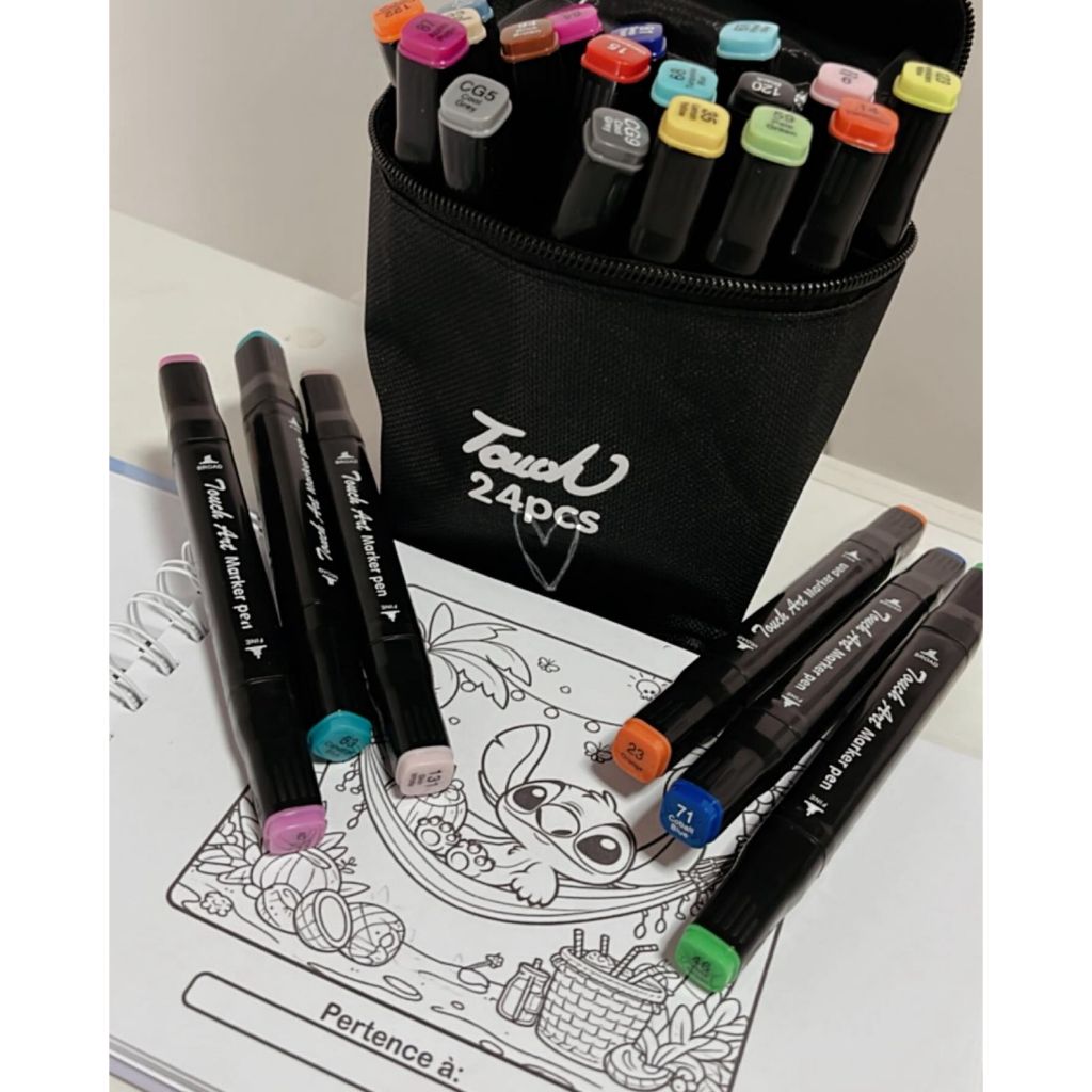 KIT DE COLORIR (1 KIT DE CANETAS 24 UNIDADES + 1 LIVRO DE COLORIR ...