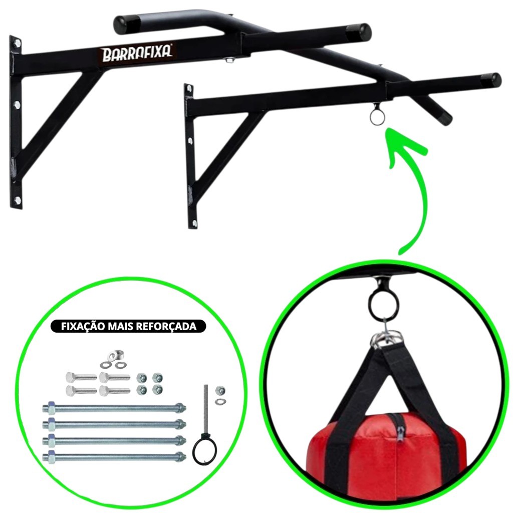 Barra Fixa De Parede Para Crossfit Pull-up Chin-up Tríceps Paralelas ...