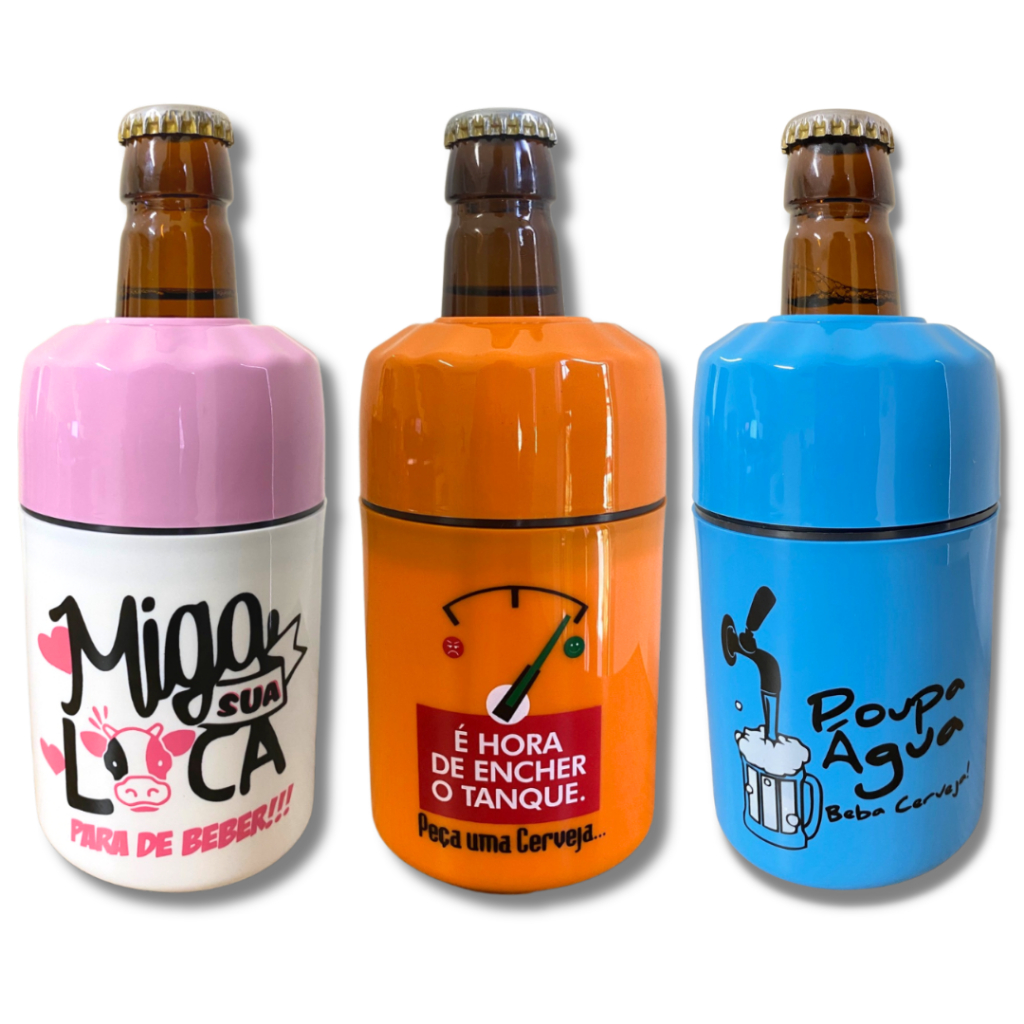 3 PORTA LATA PIADAS LITRINHO LONG NECK SUPORTE CERVEJA ISOPOR