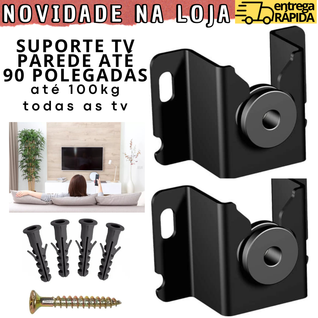 2 Suportes de TV Parede Painel Universal LED LCD 32 a 100 Polegadas ...