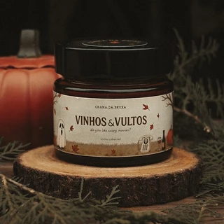 Vela Aromática Artesanal Mística Coco Cravo Abóbora e Baunilha 150g Cera Vegetal Chama da Bruxa