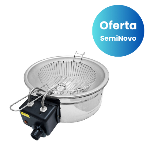 Fritadeira Elétrica Seminovo 5L Industrial em Aço Inox com T