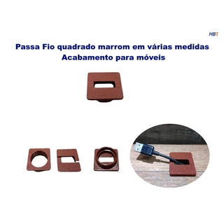 Passa Fio quadrado marrom em várias medidas / Acabamento para móveis
