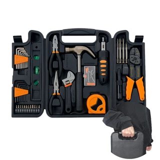 Kit De Ferramentas Com 129 Peças Completo Chrome Vanadium Martelo / Alicates / Trena e Muito Mais