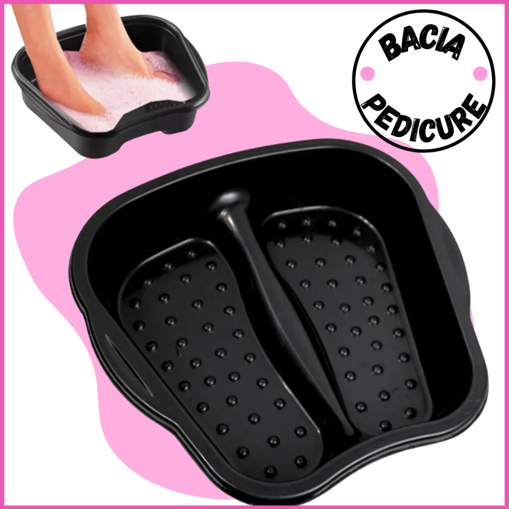 Bacia Para Pés Pedicuro Spa Relaxamento Escalda Pés Limpeza Cor Pretp ...