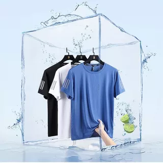 KIT 3 Camiseta de Manga Curta de Secagem Rápida para Homens, Top de Meia Manga de Fitness de Verão, Camiseta Casual em Oferta na Shopee