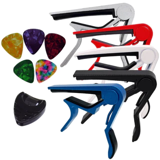 Capotraste Pestana Braçadeira Violão Guitarra Ukulele NV+ Porta Palhetas+ 5 Palhetas em Oferta na Shopee