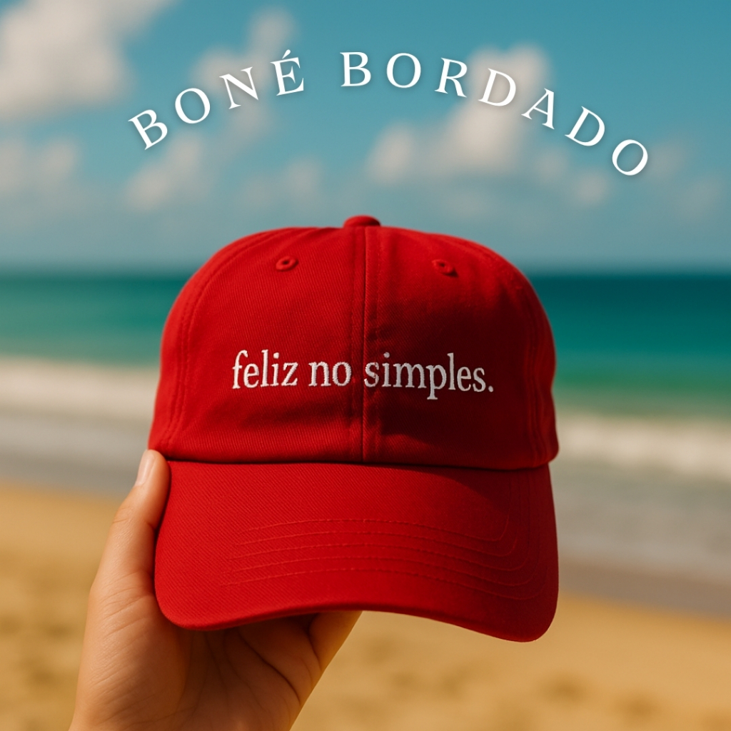 Boné Vermelho Bordado Frase Feliz no Simples Boné Unissex Carnaval ...