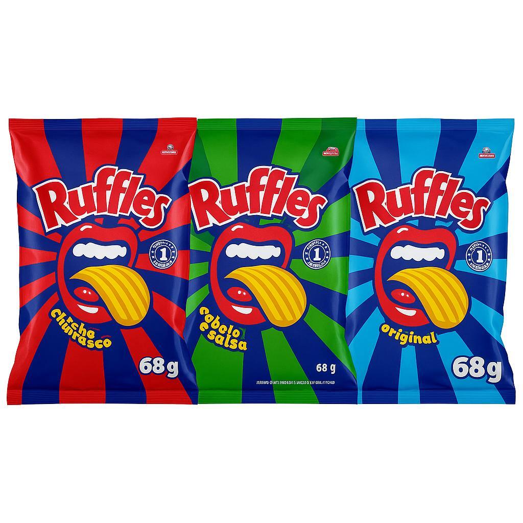 Kit 15 Salgadinho Batata Ruffles Sabores VARIADOS 5 de cada Lanchinho ...
