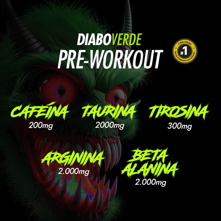 FTW Diabo Verde Pré-Treino Pre-Workout Pote 150g Energia e Foco com Cafeína Beta-Alanina Sabores - Vista 5