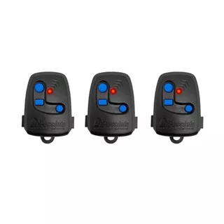 Kit 3 Controles para Portão + 3 pilhas - Peccinin Nice p/ Residência Frequência 433,92 TX 3C - Preto