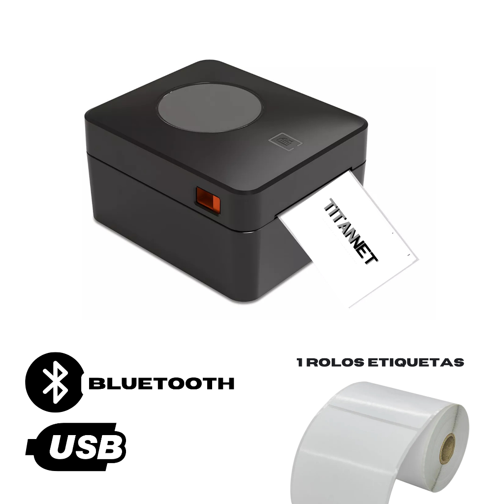 Impressora De Etiqueta Térmica Usb Shopee Marketplace + 1 Rolo Etiqueta ...