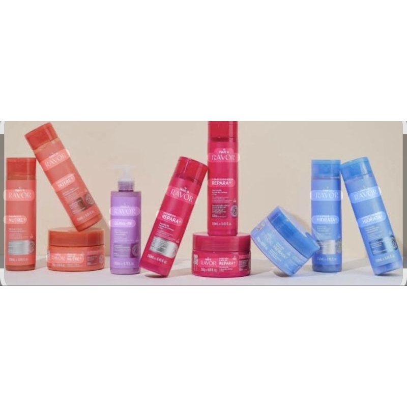 KIT SHAMPOO 250ML+CONDICIONADOR 250ML +MÁSCARA 250ML RAVOR NAZCA