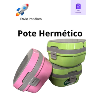 Marmita Com Alça Pote Hermético Prática Divisórias Fit Plasvale Vasilha Adulto e Infantil 660ml Pote Marmita Fitness