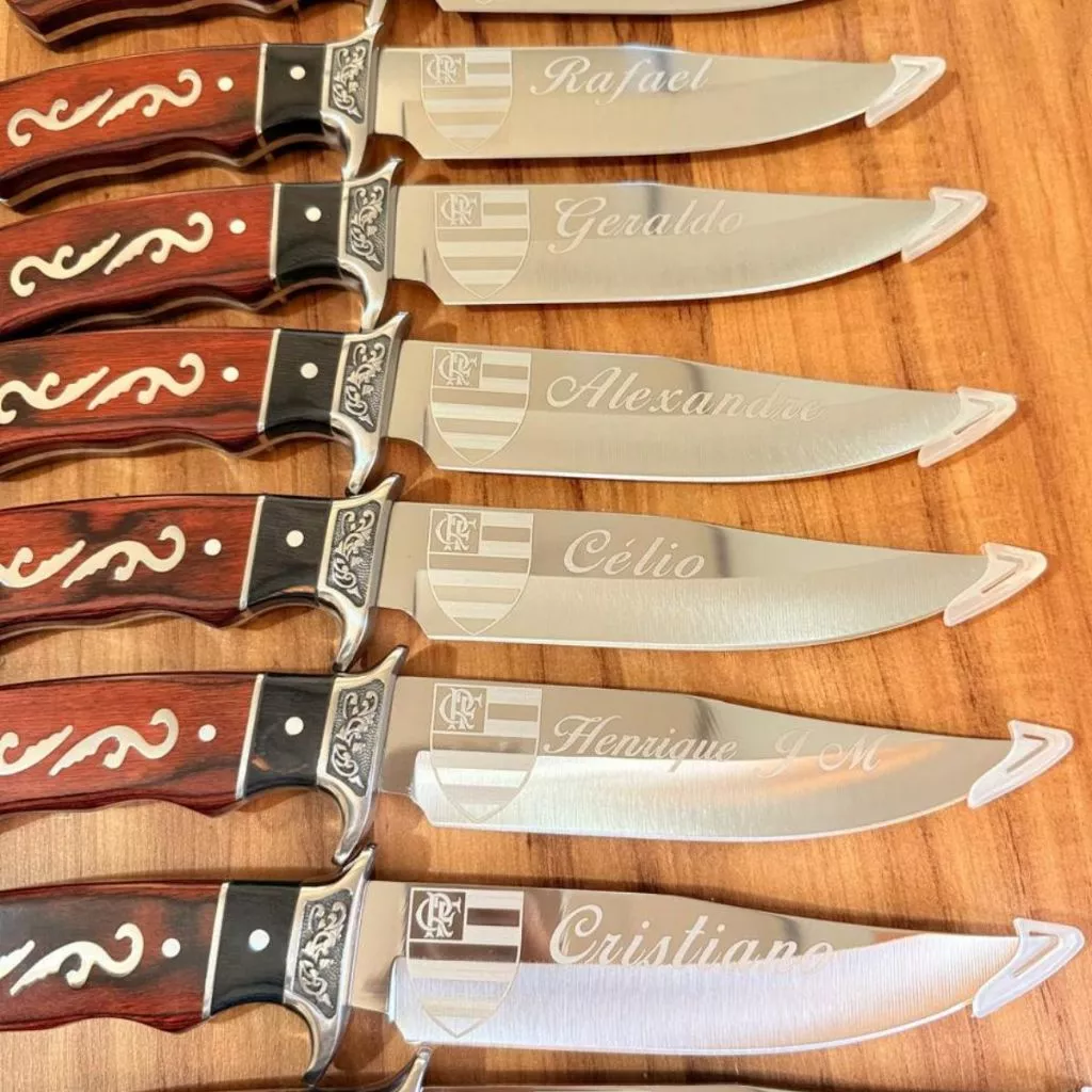 Faca Para Churrasco Profissional Luxo Personalizado Seu time