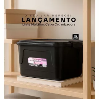 Kit com 2 Caixas Organizadora Plástica Grande Com Trava Multiuso Com Tampa Empilhável Para Brinquedos Sapatos Quarto em Oferta na Shopee
