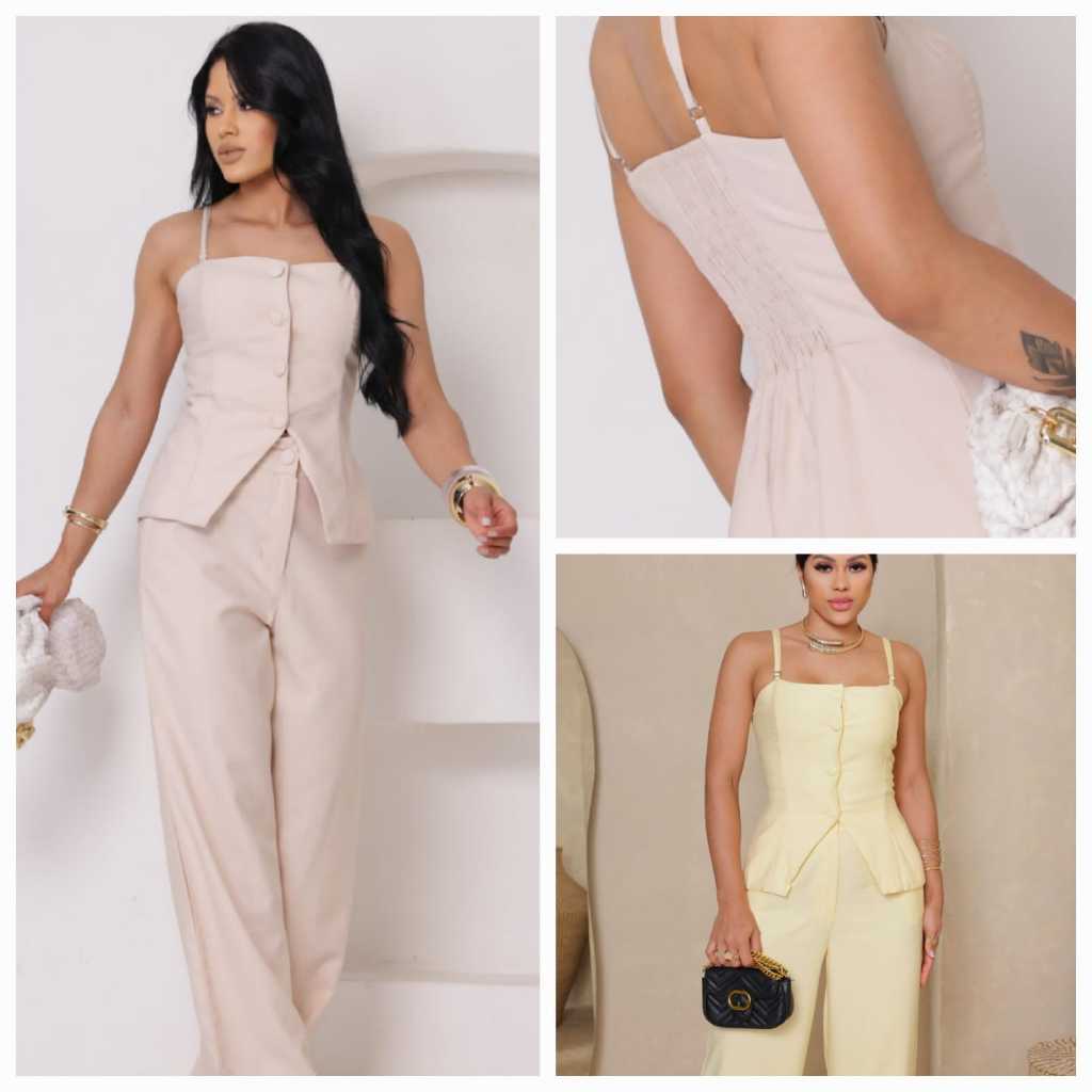 conjunto feminino em alfaiataria marrant