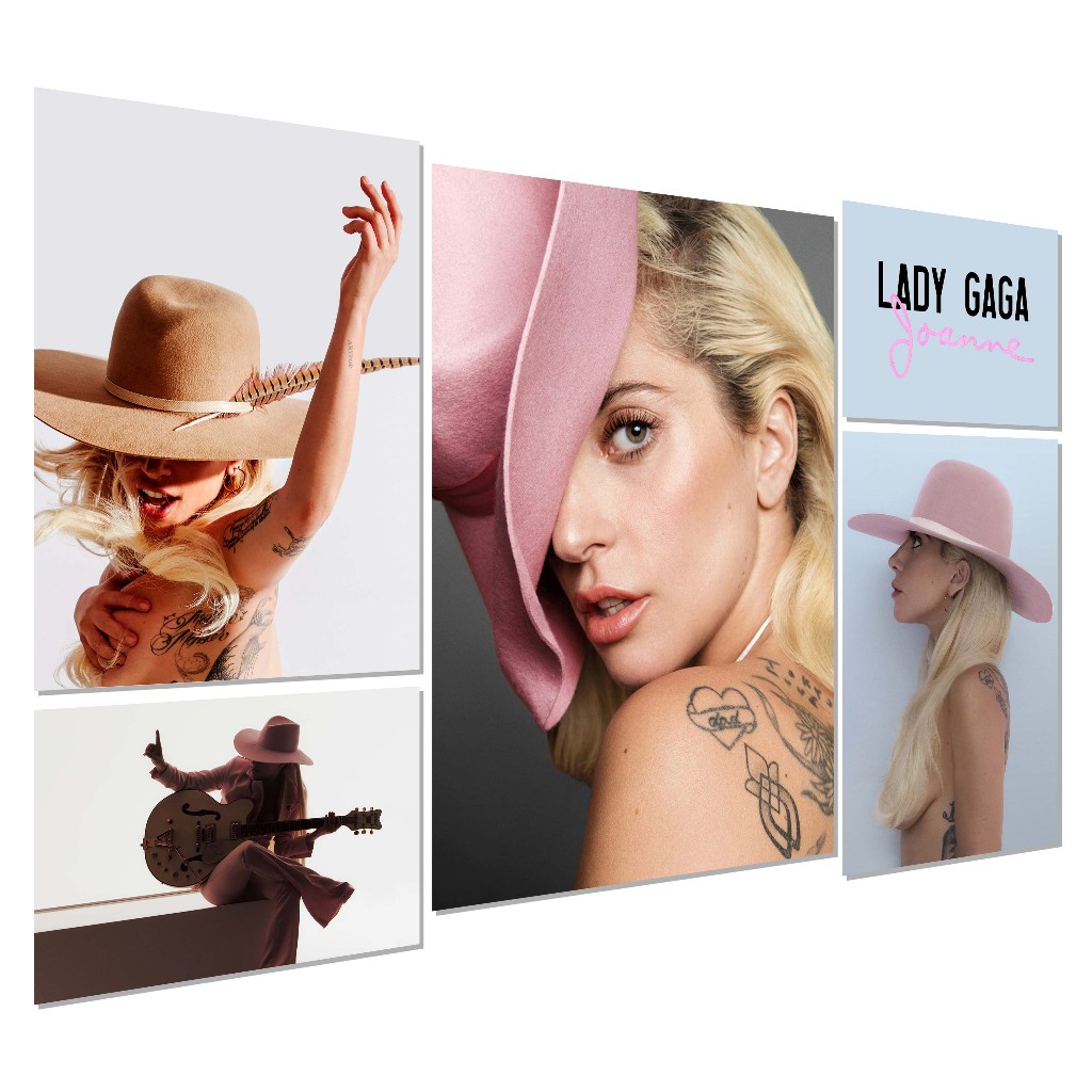 Kit Quadros Decorativos Lady Gaga 5 Peças | Shopee Brasil