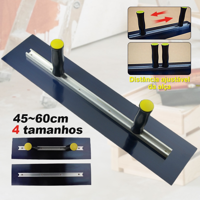 Desempenadeira de Aço Inox Lisa Alça Dupla 60cm para Massa Corrida e ...
