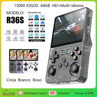 Console Portátil R36S + de 15.000 Jogos Vídeo Game 64g Linux Tela IPS 3.5 Polegadas em Oferta na Shopee