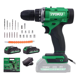 Furadeira Parafusadeira Elétrica 21v 2 Baterias Ryoku