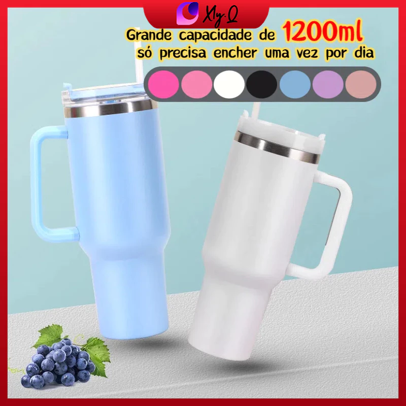 Produtos da Shopee que realmente valem a pena: 7 achados testados (preços, prós e contras) Copo garrafa Térmica Inox 1200ml Parede Dupla tampa Canudo Premium Copo para carro