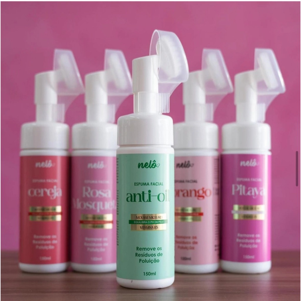 Espuma Facial Nelô – Anti-Oil 🌿 / Melancia 🍉 / Morango 🍓 | Shopee Brasil
