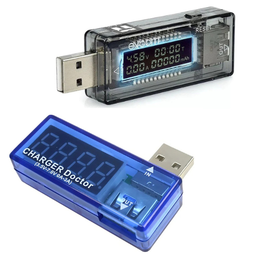 Testador Digital de Tensão USB de Voltagem e Amperagem Display LED 3.3 ...