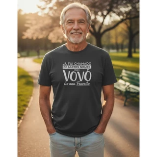 camiseta masculina para vovô presente dia dos pais camisa 100% algodão gola redonda