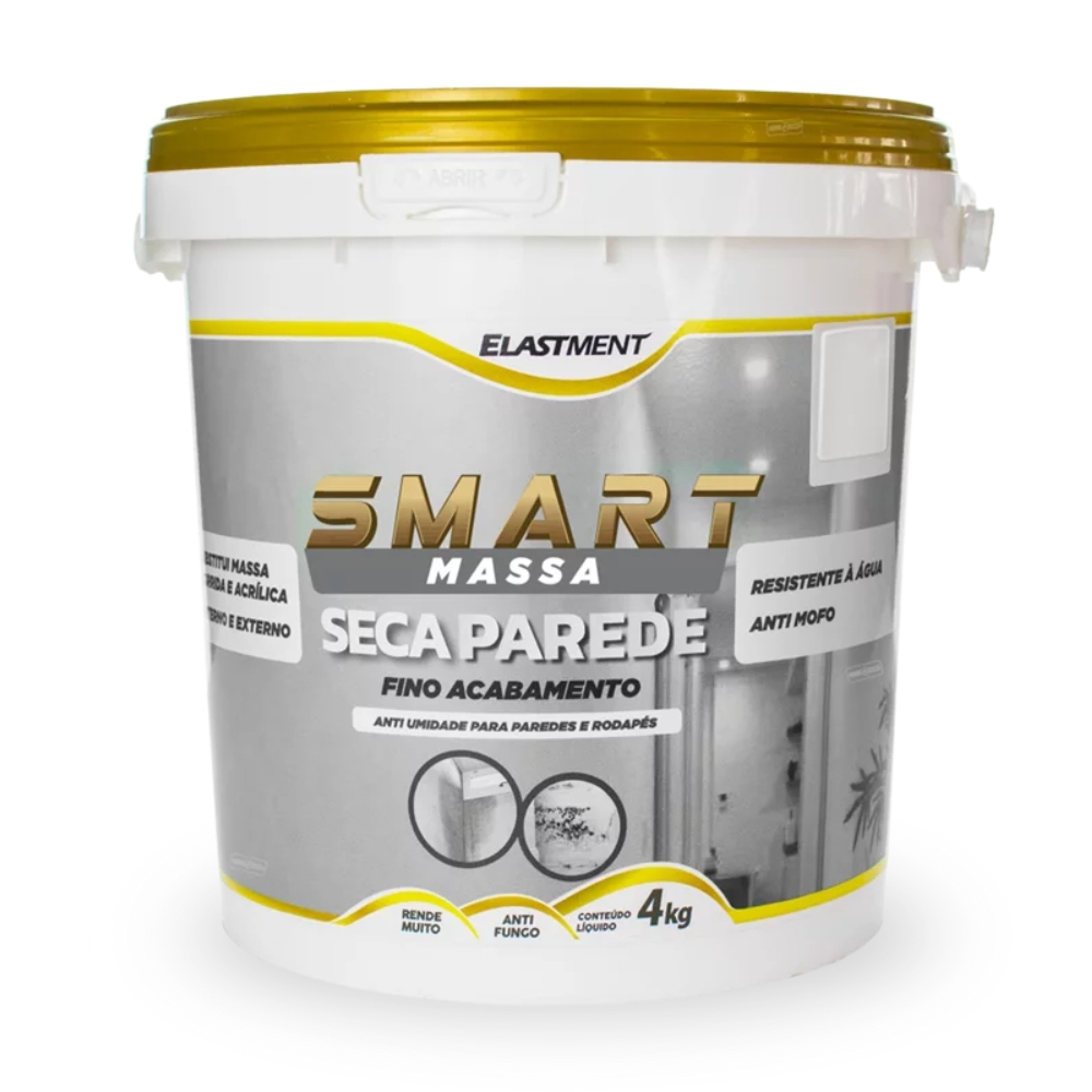 Massa Fina Para Parede Anti Mofo e Umidade Resistente a Água Smart ...