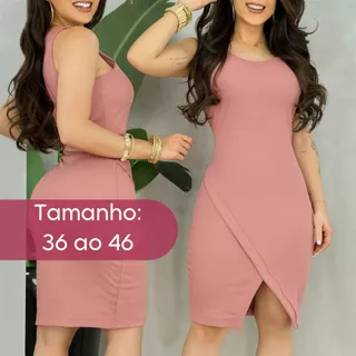 Vestido Feminino Midi Regata com Fenda e Bojo