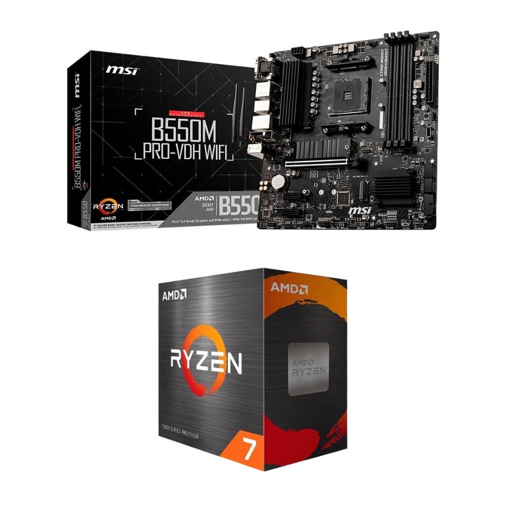 Kit Upgrade Placa Mãe B550M PRO-VDH WIFI, AMD Ryzen 7 5700X, 32gb