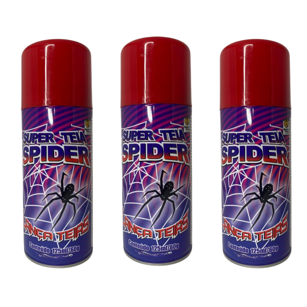 Espuma Carnaval Teia Homen Aranha Spray Dia das Criança Festa 125ml